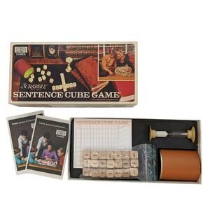 Scrabble Sentence Cube Game Complete (S & R, 1971) Vintage Word Game